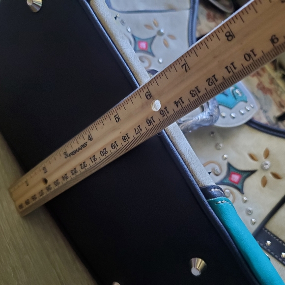 Over the shoulder western style hand bag.  gorgeous turquoise & white N.W.T - Picture 9 of 14